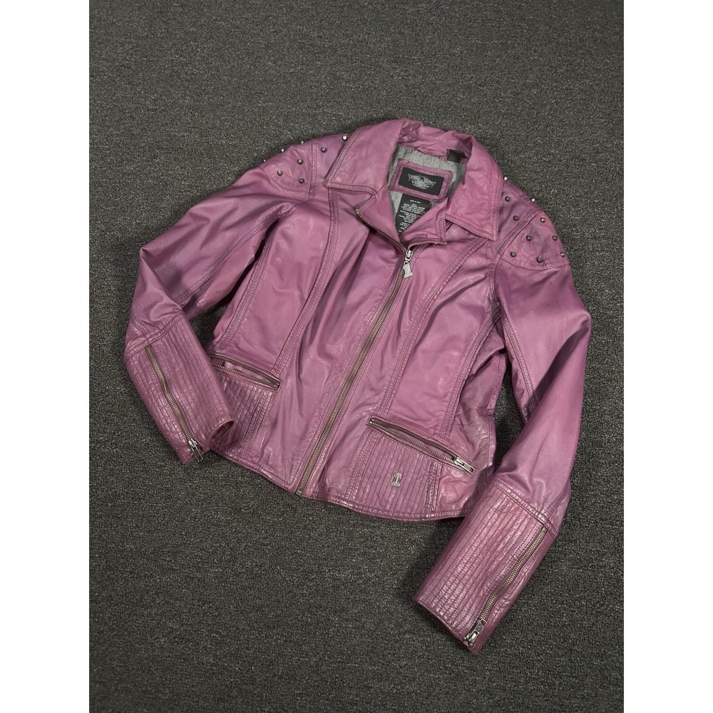 Harley-Davidson Purple Studded Leather Jacket
